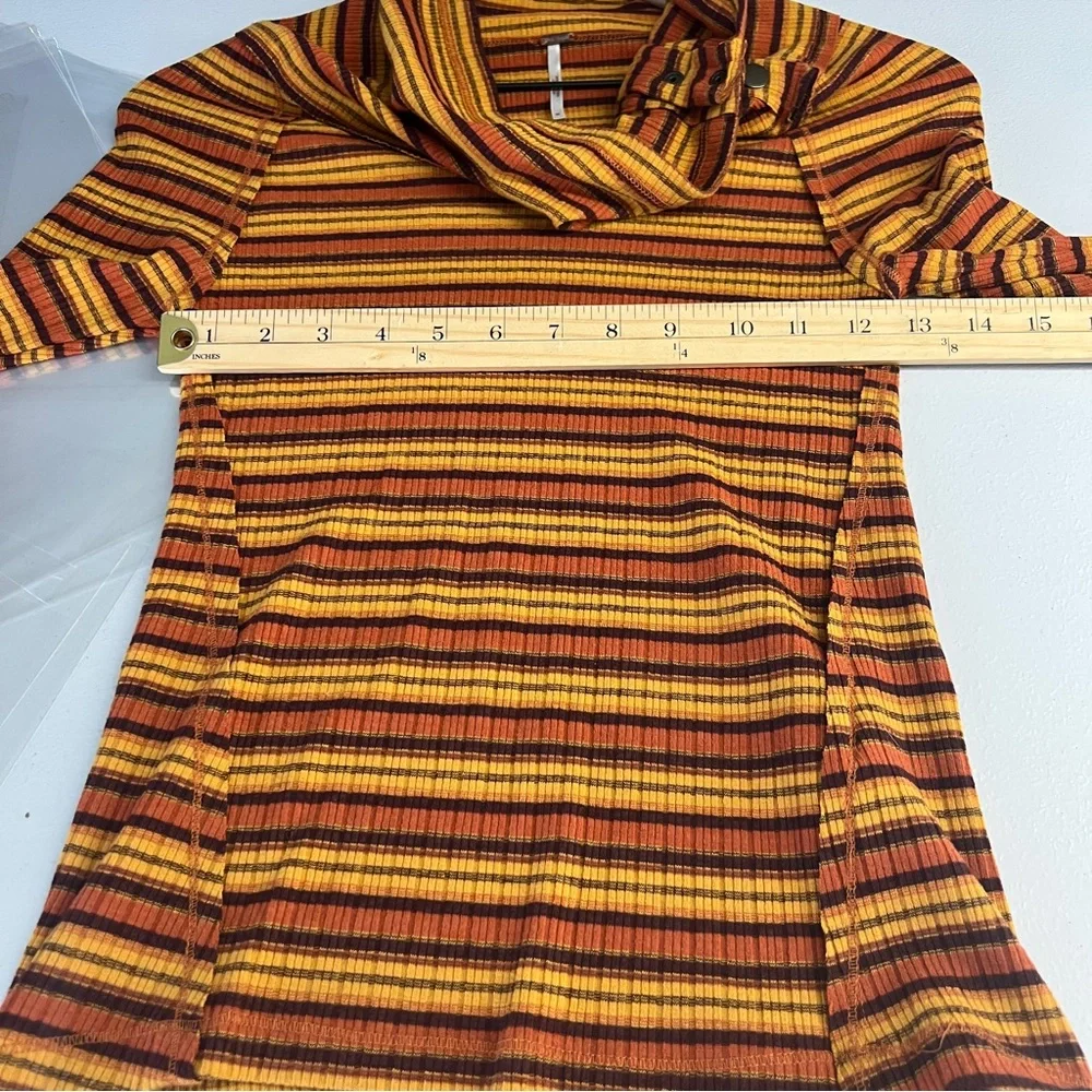 FREE PEOPLE Cape Cod‎ Thermal Striped Ribbed Cowl Neck Size M